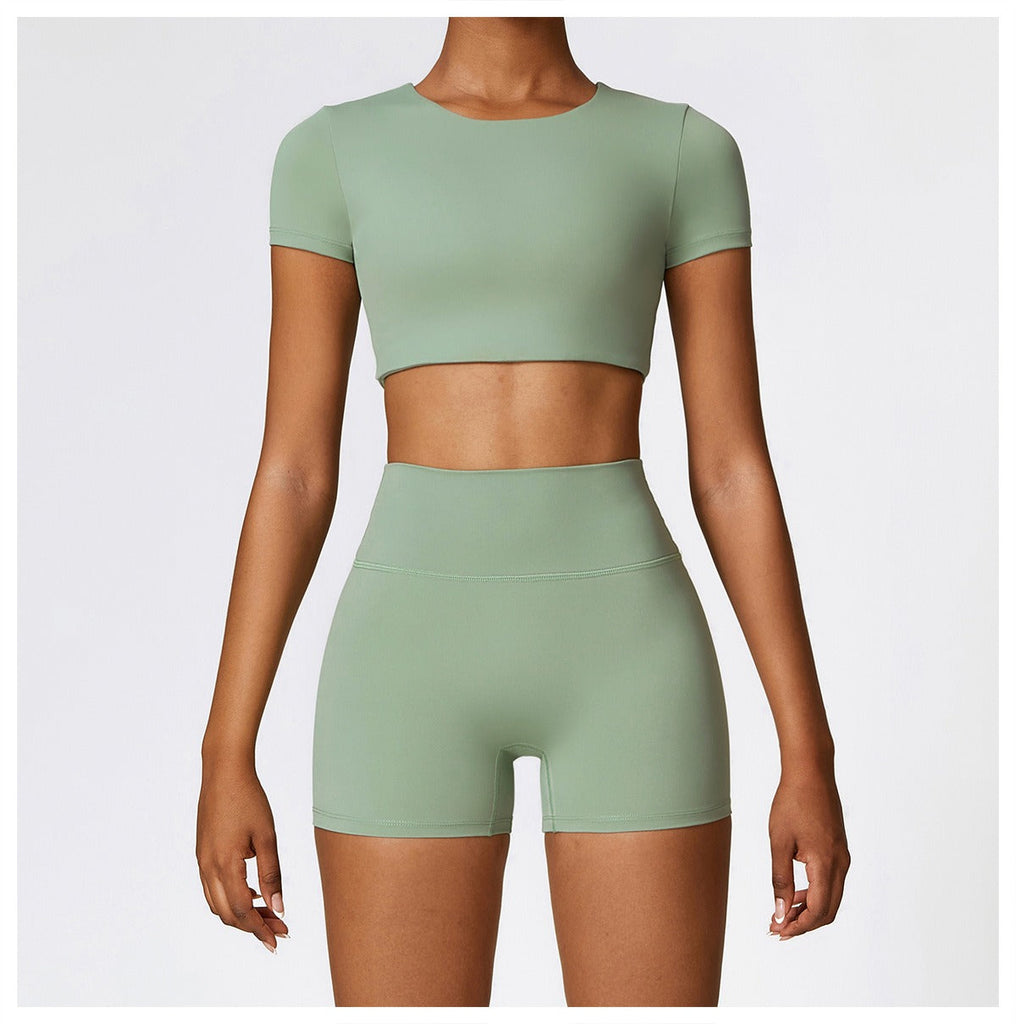 Butter T-Sleeve Top & Shorts Set Bamboo green