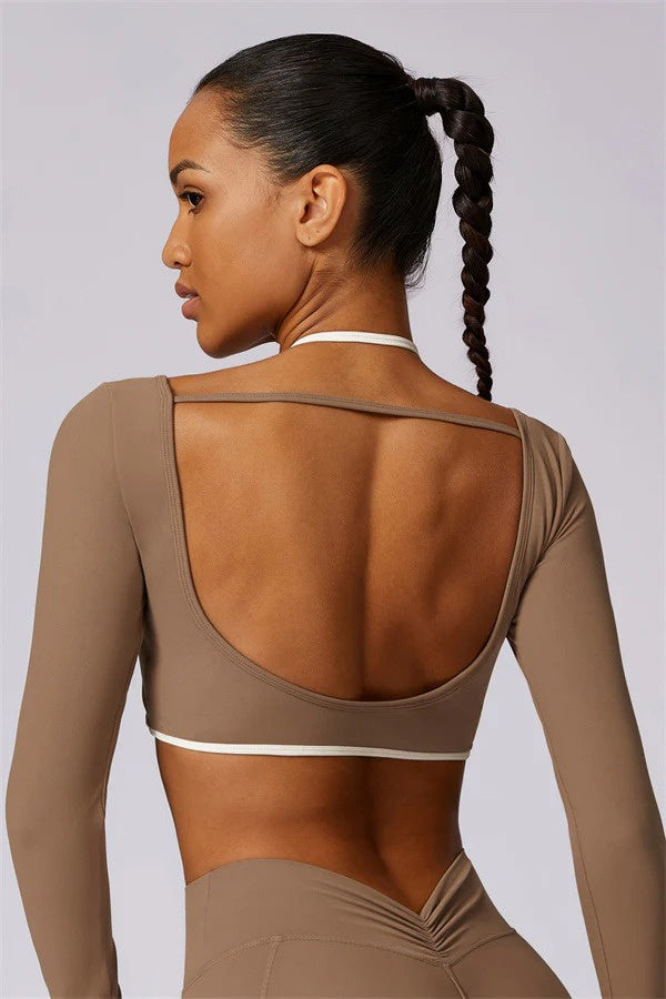 The Flex Fusion Crop Top Moccasin