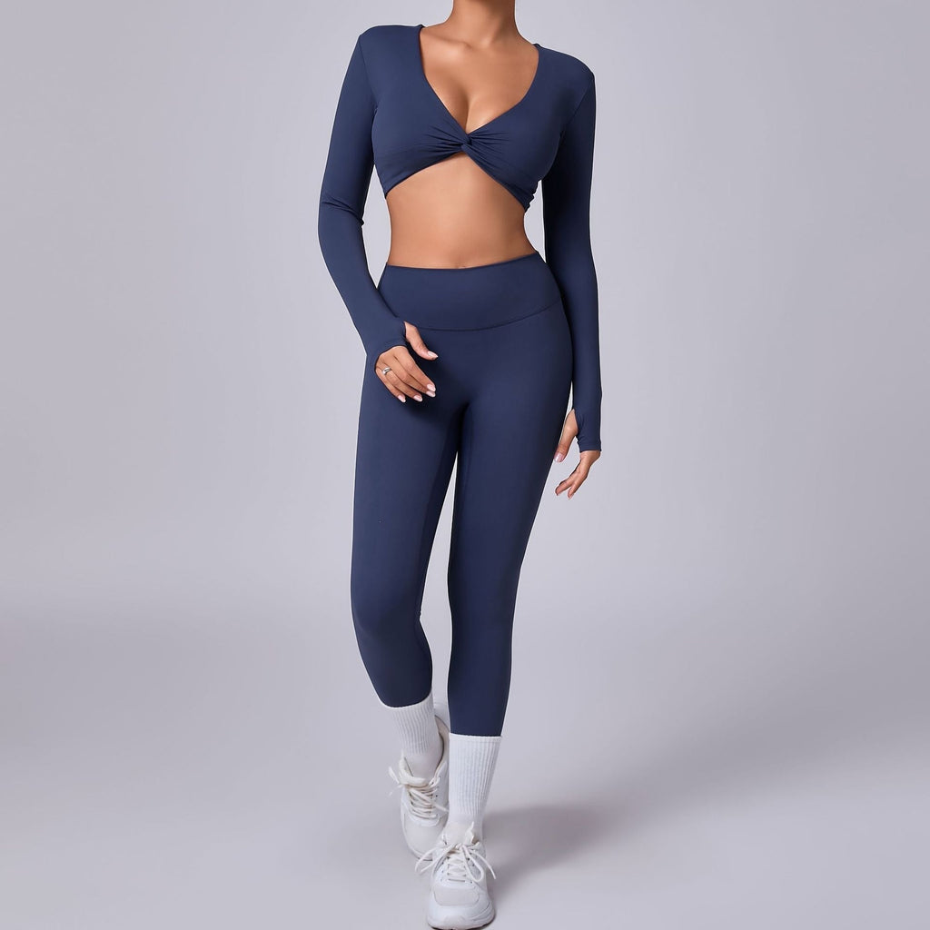 Winona Twist Longsleeve Top & Leggings Set Navy
