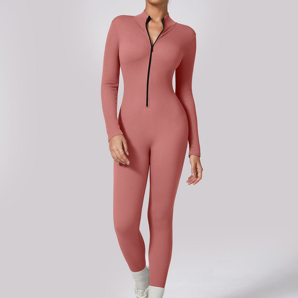 Zip Up Luxe Ribbed Jumpsuit
