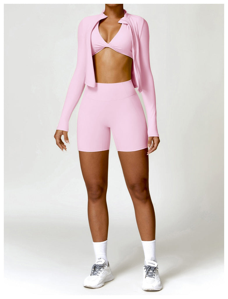 Supreme Zip Longsleeve Top & Shorts Set