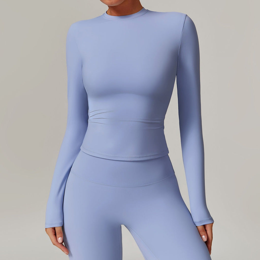 Butter Longsleeve Crop Top Periwinkle