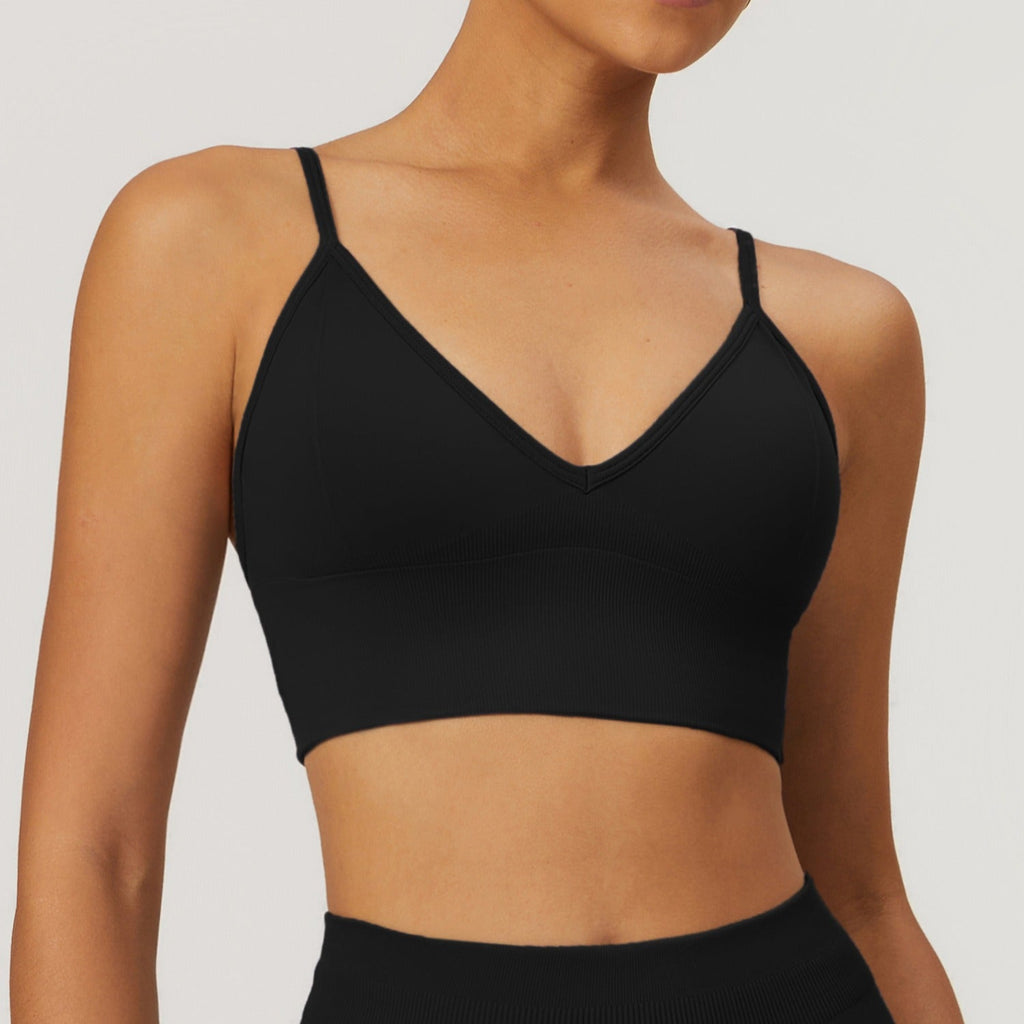 Piper Plunge Seamless Bra Top Black