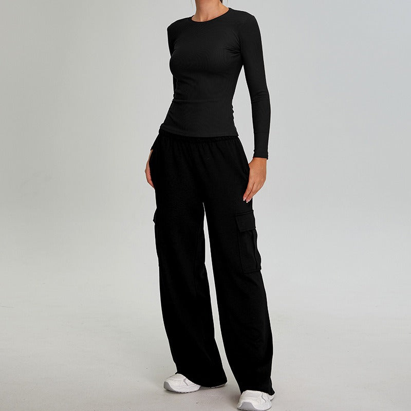 Annora Longsleeve Top & Joggers Set Black