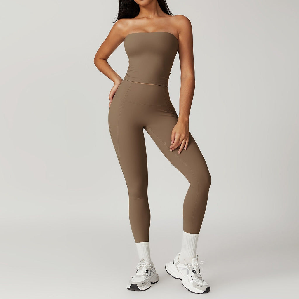 Kelly Tube Top & Leggings Set Coffee
