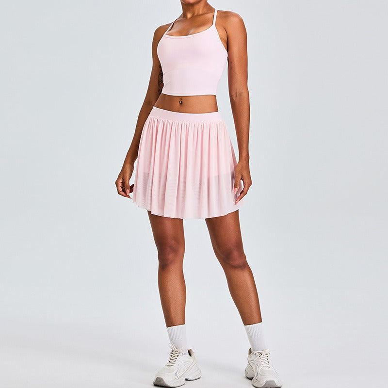 Sapphira Crop Top & Skort Set Blush