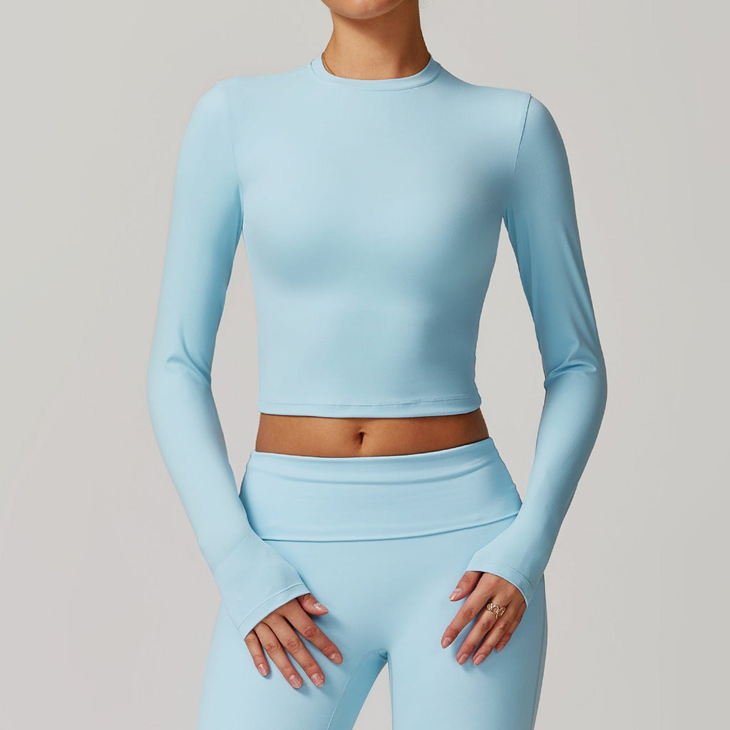 Butter Longsleeve Crop Top Blue
