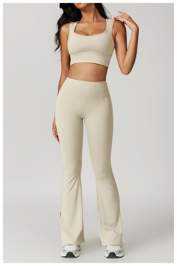 Kelly Crop Top & Flared Set Ivory