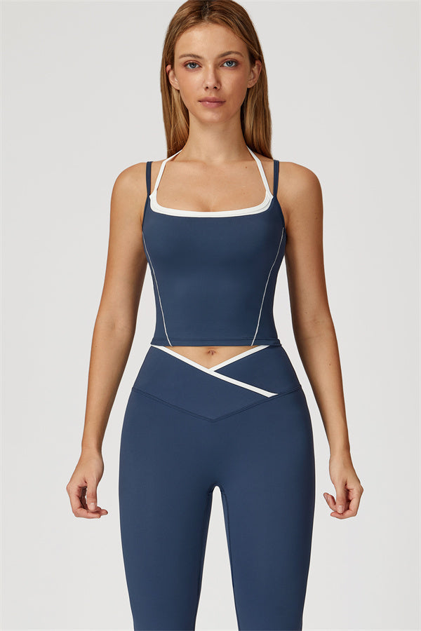 The Radiant Crop Top Leggings 2-Piece Set Cobalt