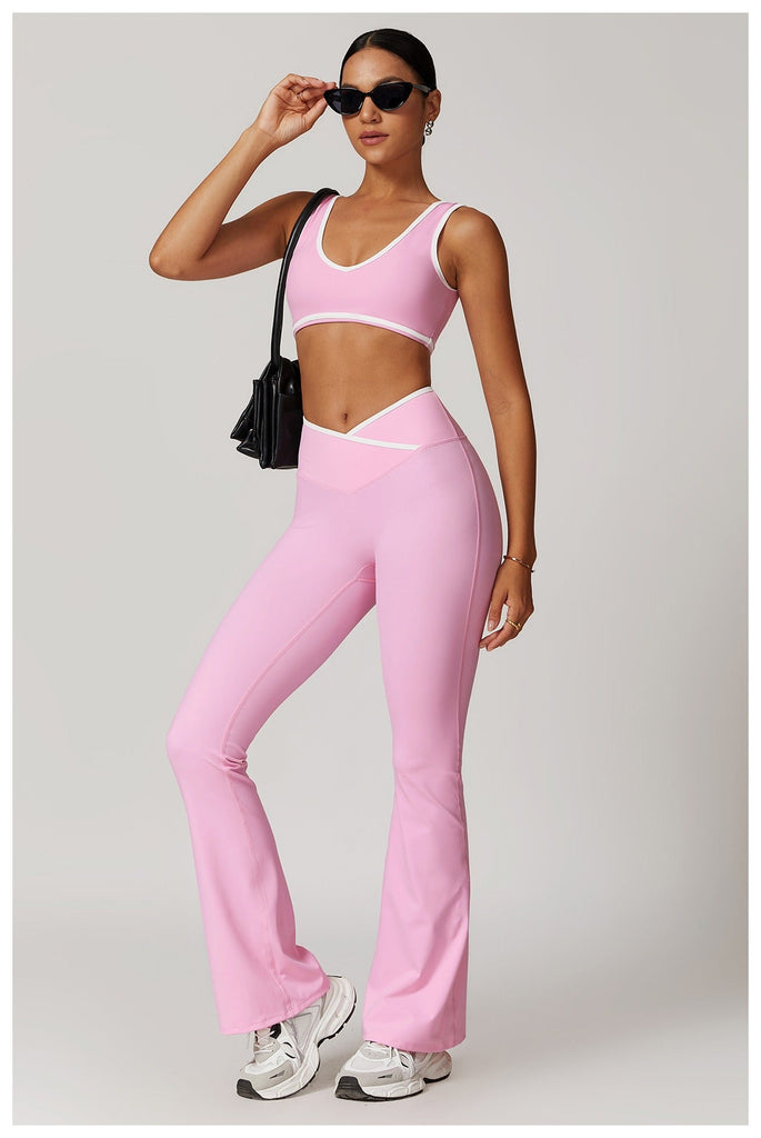 Aiko Bra Top & Flared Set Bubblegum
