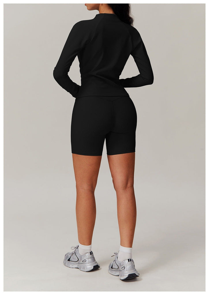 Casey Longsleeve Zip Top & Shorts Set