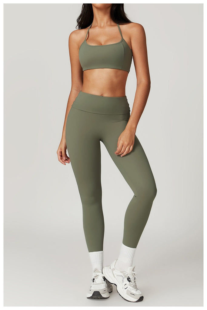 Ayla Bra Top & Leggings Set Hunter green