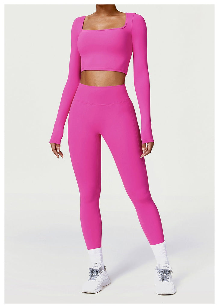 Rachel Longsleeve Legging Set Hot pink