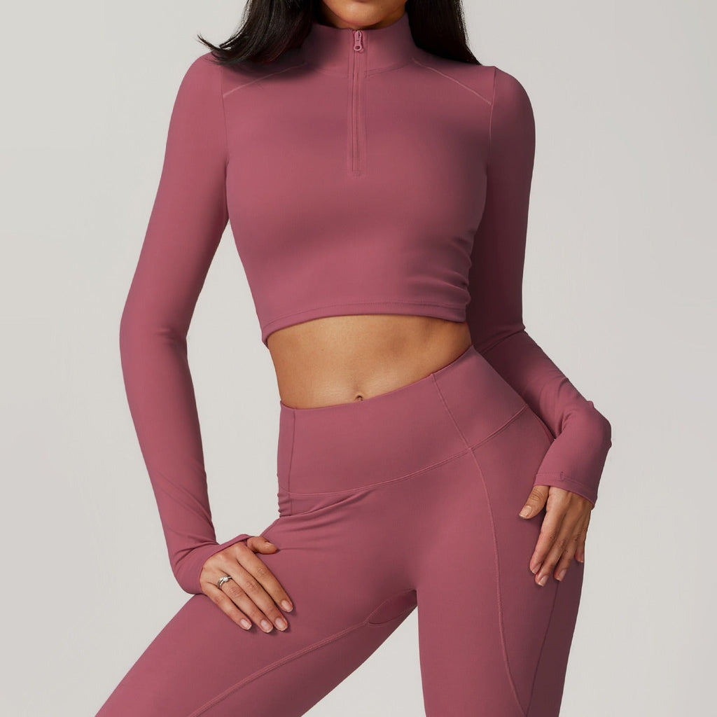 Mira Longsleeve Zip Top Mauve