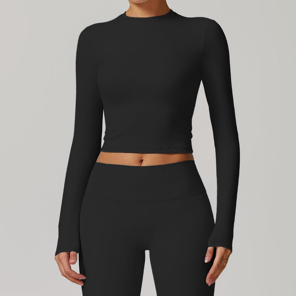 Butter Longsleeve Crop Top Black