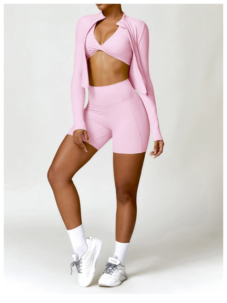 Supreme Zip Longsleeve Top & Shorts Set