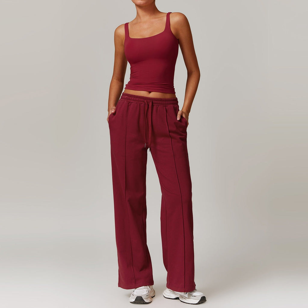 Maris Tank Top & Sweats Set Burgundy