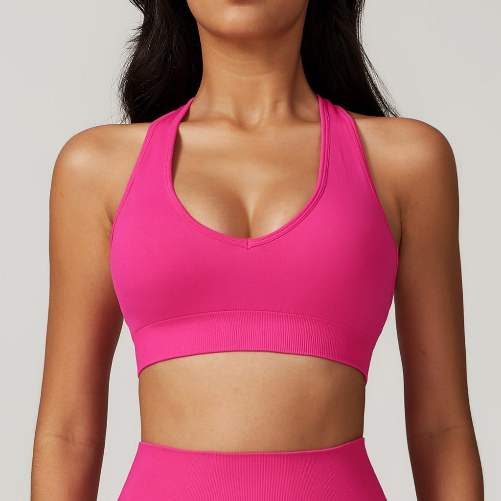 Avery Halter Bra Top Hot pink
