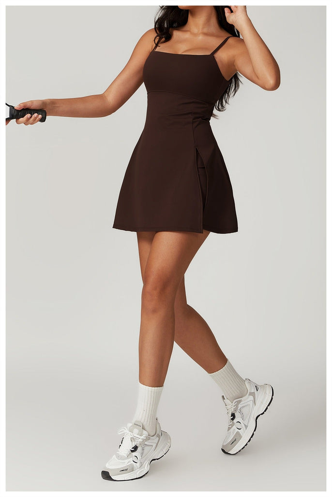 Florence Summer Skort Dress Chocolate
