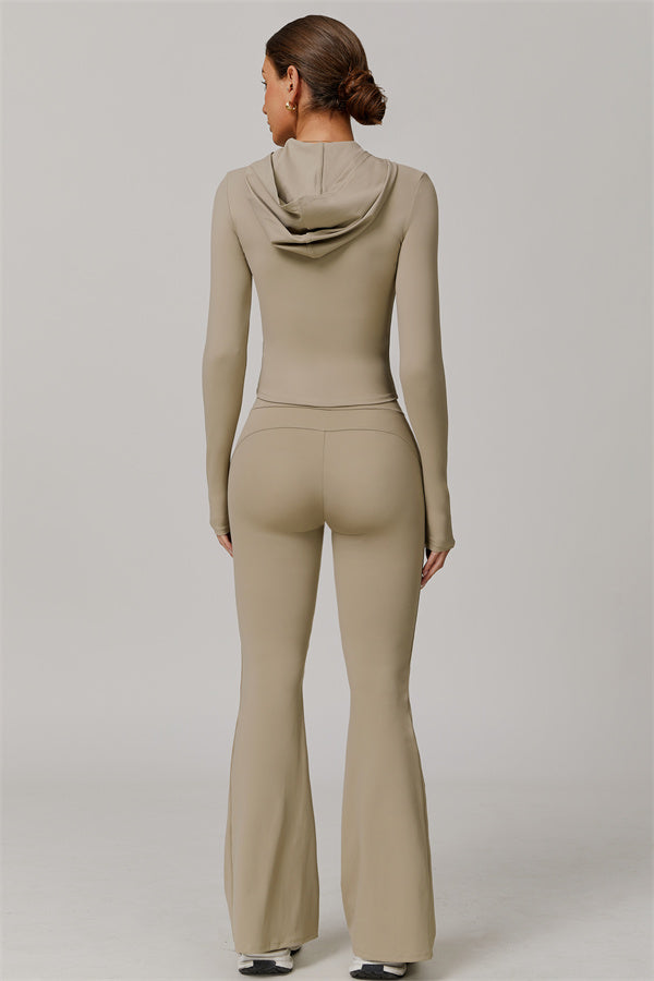 The Lumina Hooded Jacket Flared Leggings 2-Piece Set UPF 50+