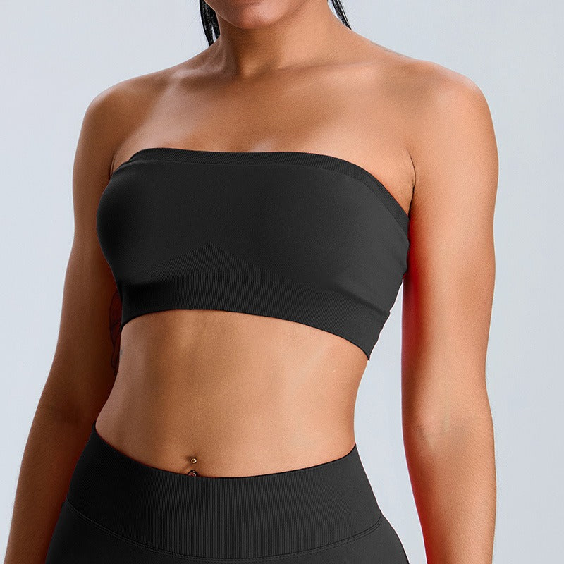 Mari Seamless Tube Bra Top Black
