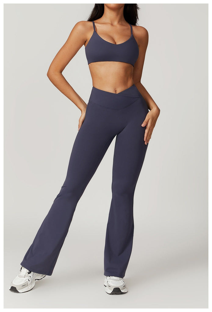 Arabella Bra Top & Flared Set Graphite