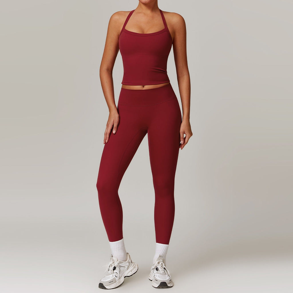 Butter Tank Top & Leggings Set Wine