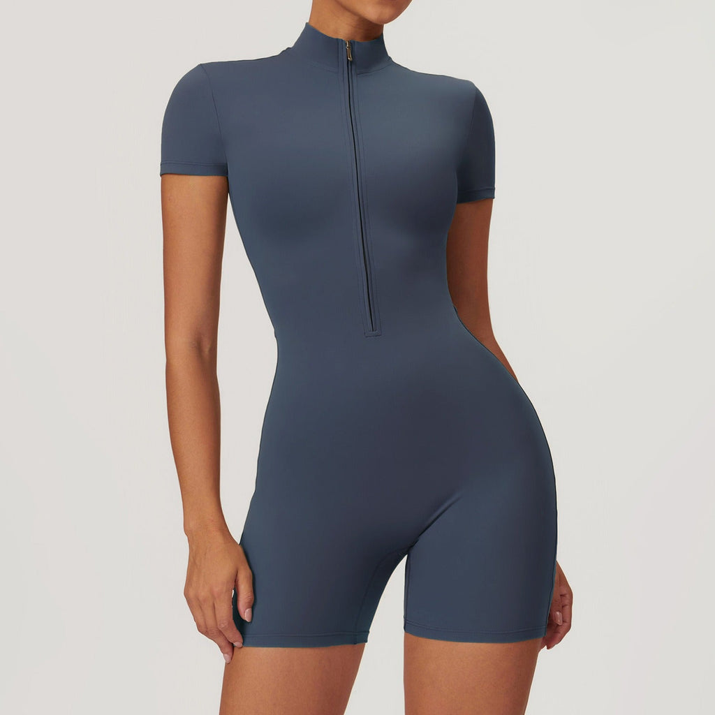 Super Sculpt Short Sleeve Romper (size down) Denim