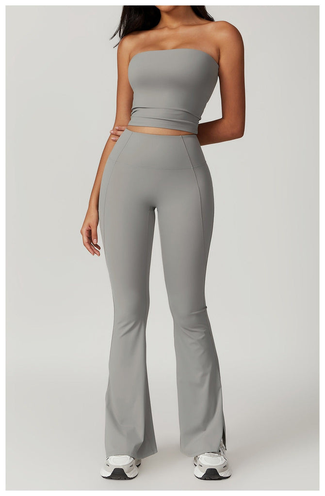 Kelly Tube Top & Flared Set Light grey