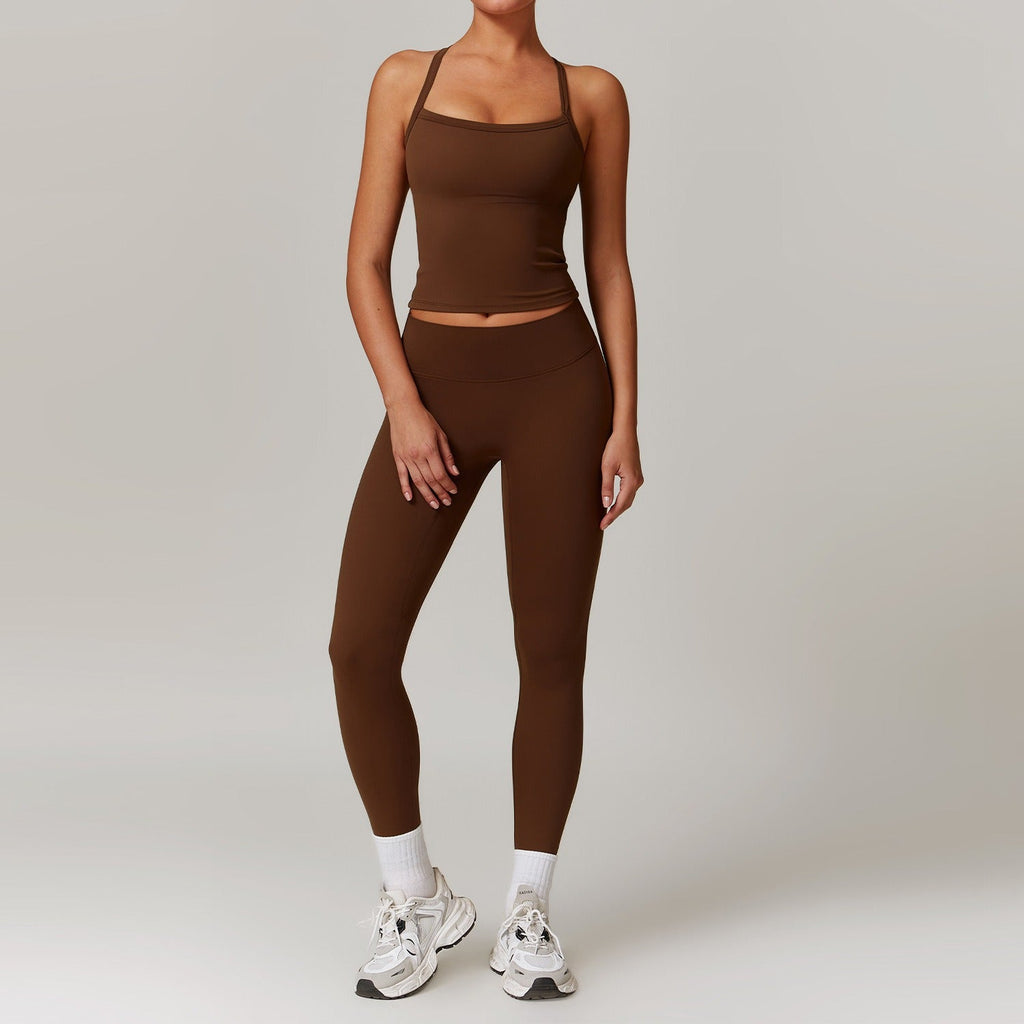 Butter Tank Top & Leggings Set Brown