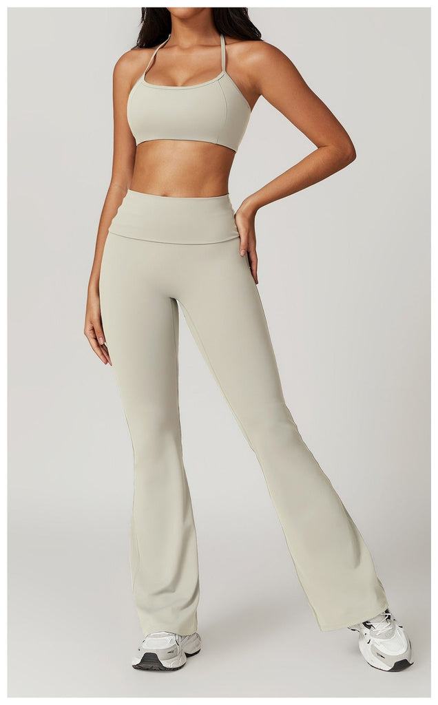 Ayla Bra Top & Flared Set Ivory