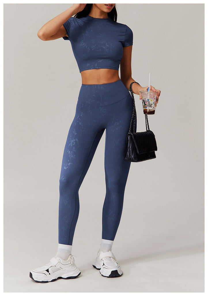 Kay T-Sleeve Top & Leggings Set Deep blue
