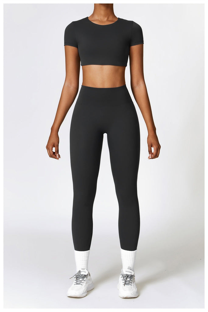 Butter T-Sleeve Top & Leggings Set Black