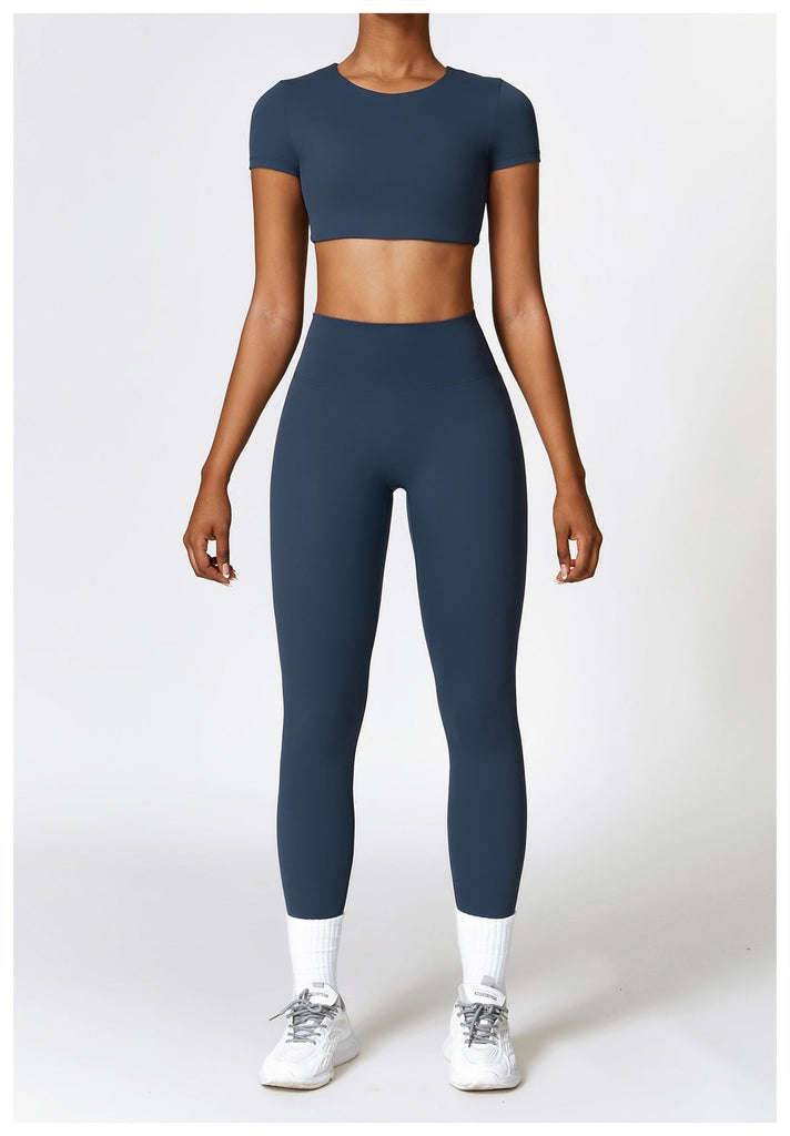 Butter T-Sleeve Top & Leggings Set Navy