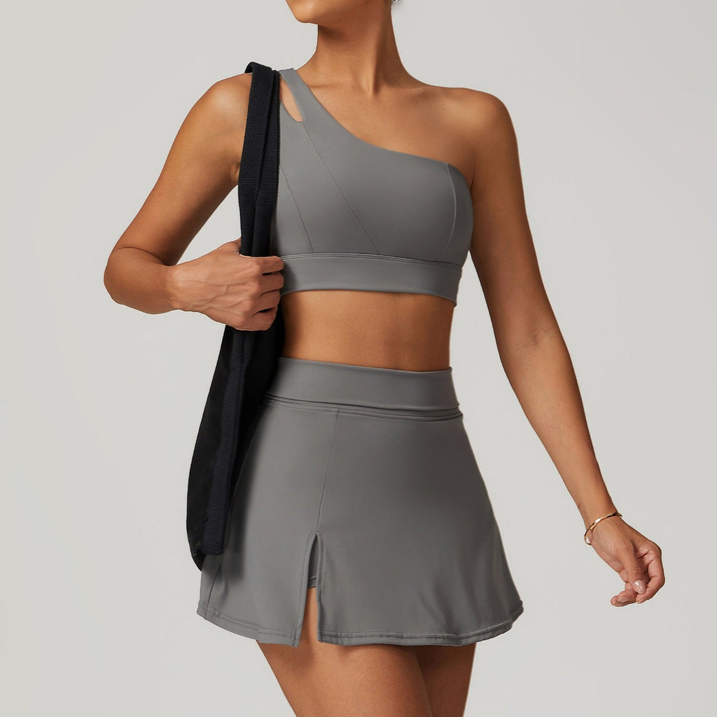 Noa Asymmetric Top & Skort set Grey