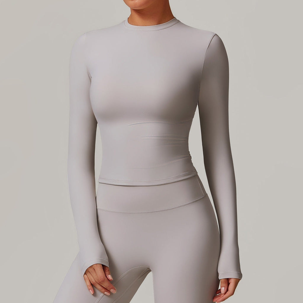 Butter Longsleeve Crop Top Light grey