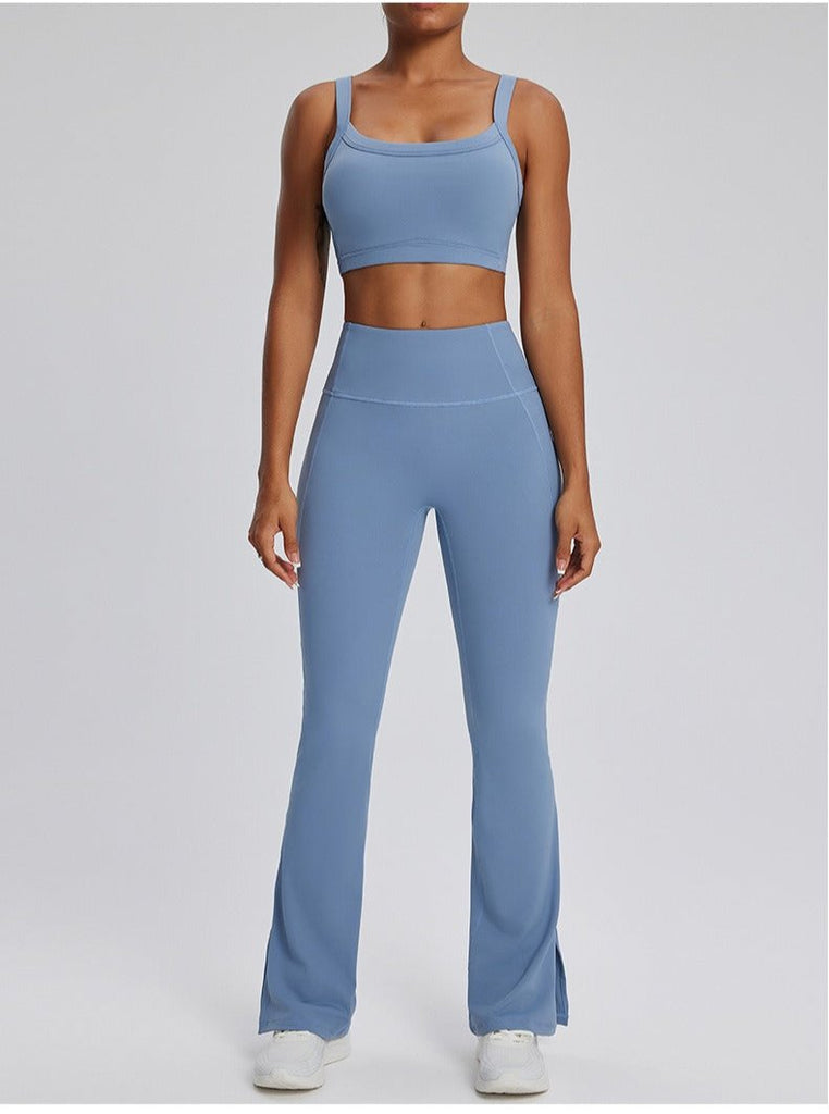 Dara Tank Top & Flared Set Chambray