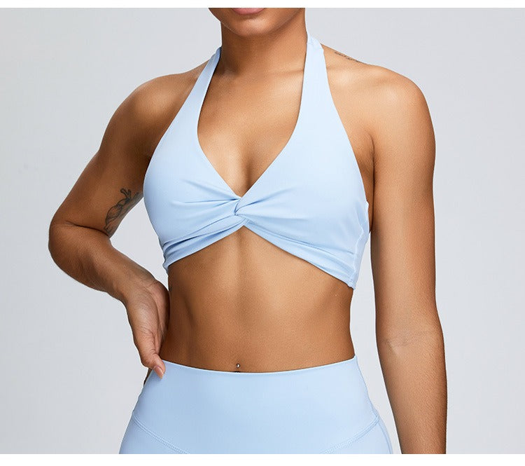 Serenity Halter Twist Top Blue