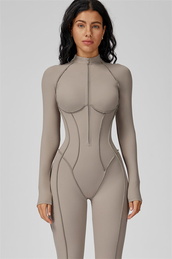 The Anew Zipper Jumpsuit Caramel