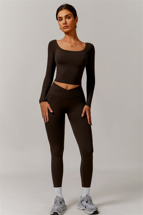 The Vivid Long Sleeve Crop Top Leggings 2-Piece Set