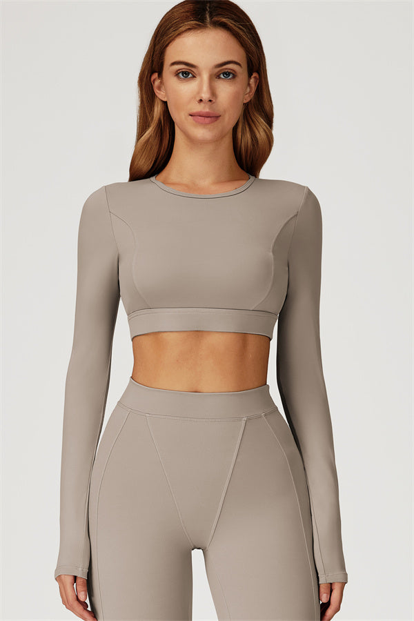 The Conquer Long Sleeve T-shirt Shorts 2-Piece Set Soft Amber