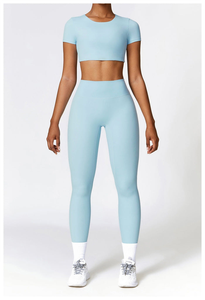 Butter T-Sleeve Top & Leggings Set Blue