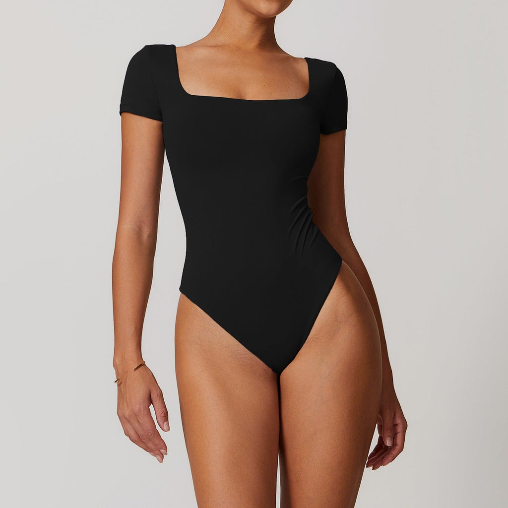 Emmeline Square Cut Bodysuit Black