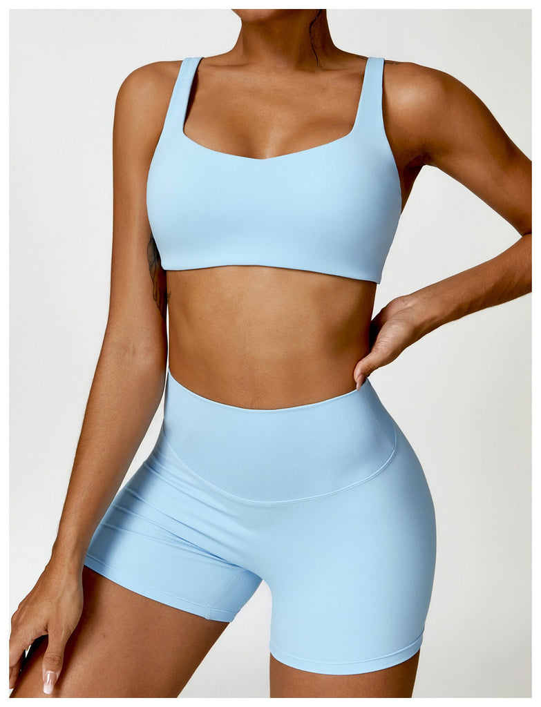 Eclipse Bra Top & Shorts Set Blue