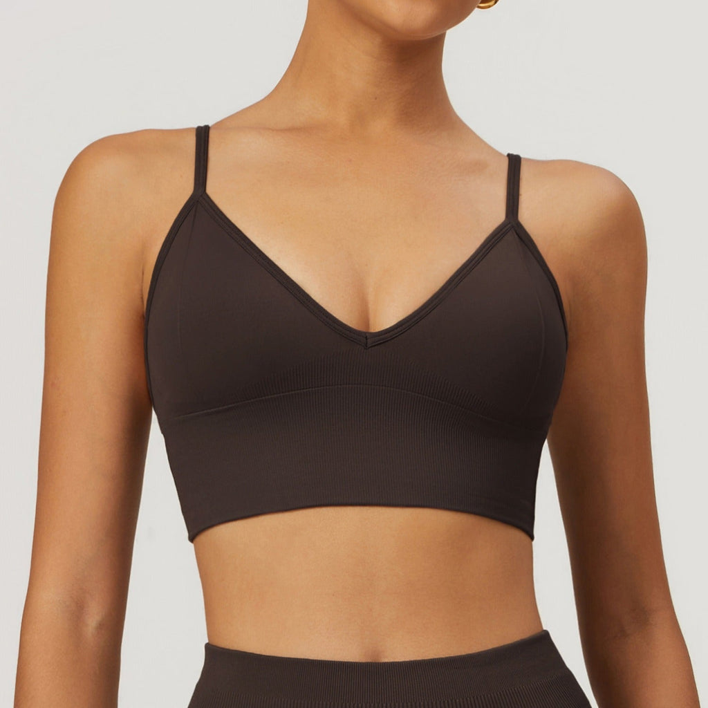 Piper Plunge Seamless Bra Top Chocolate
