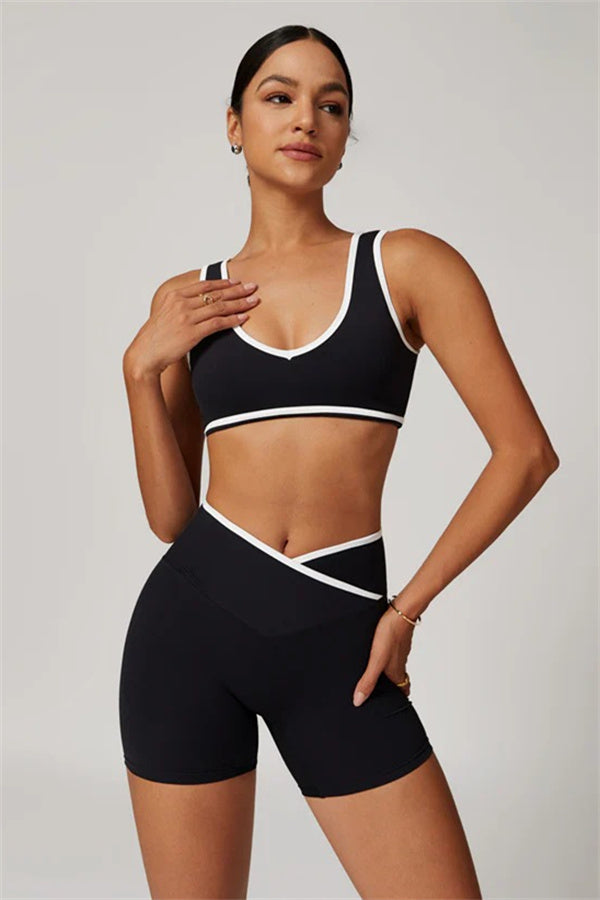 The Stamina Sports Bra Shorts 2-Piece Set Black