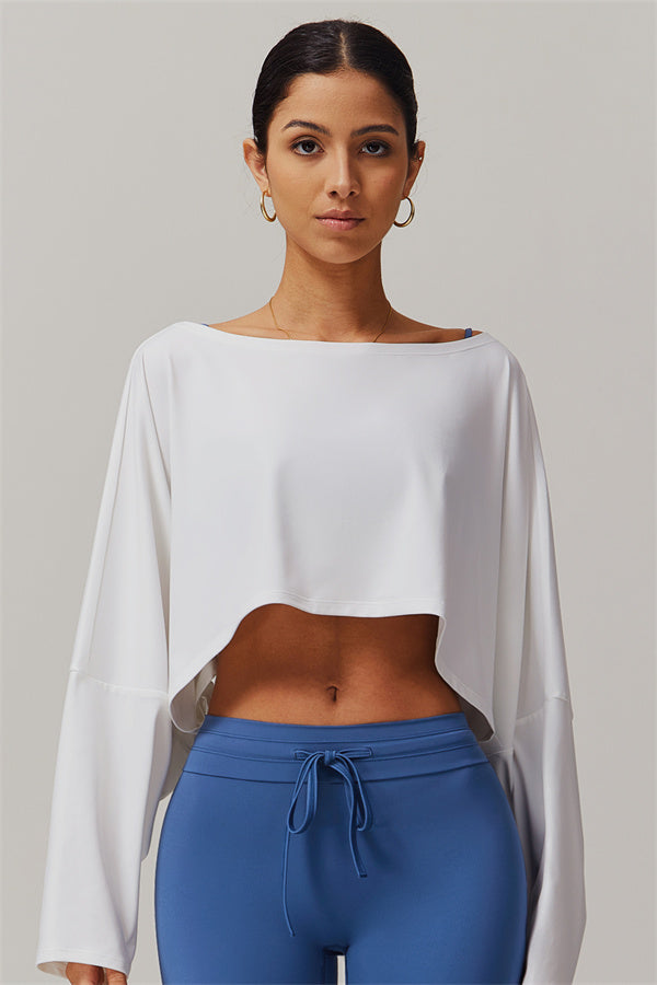 The Resonate Drift Cropped Pullover White