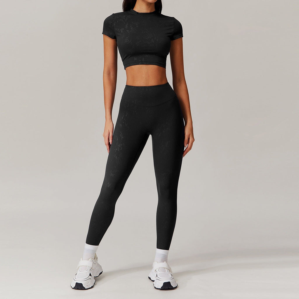 Kay T-Sleeve Top & Leggings Set Black