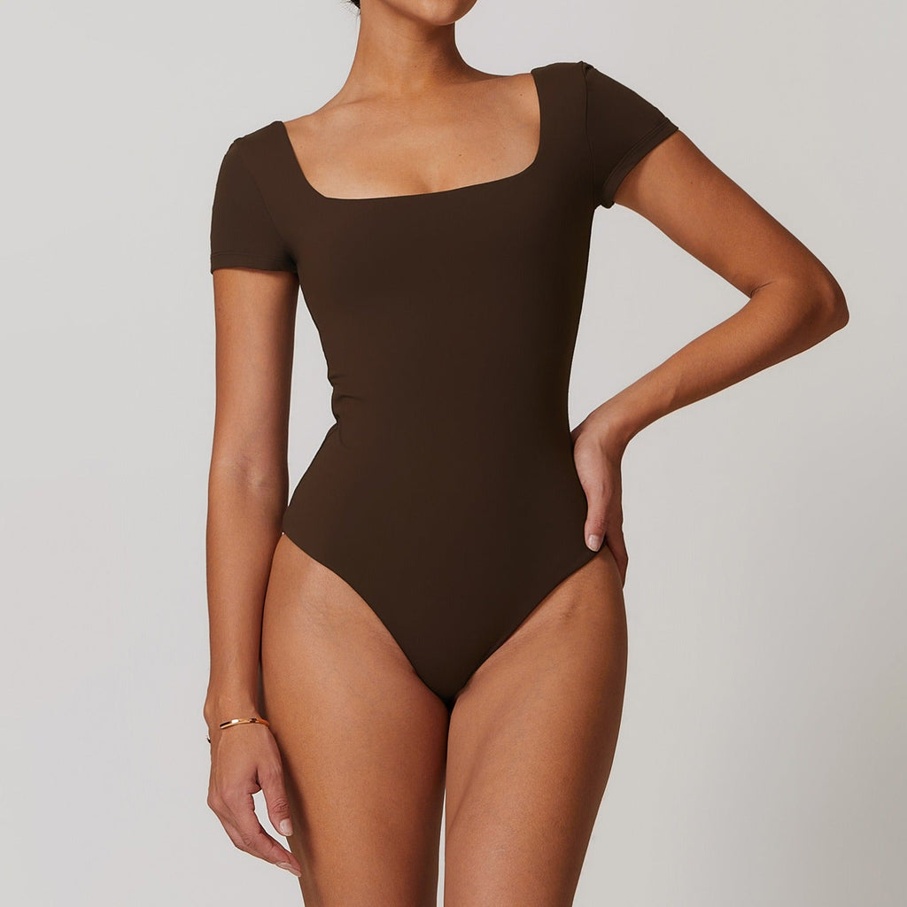 Emmeline Square Cut Bodysuit Brown