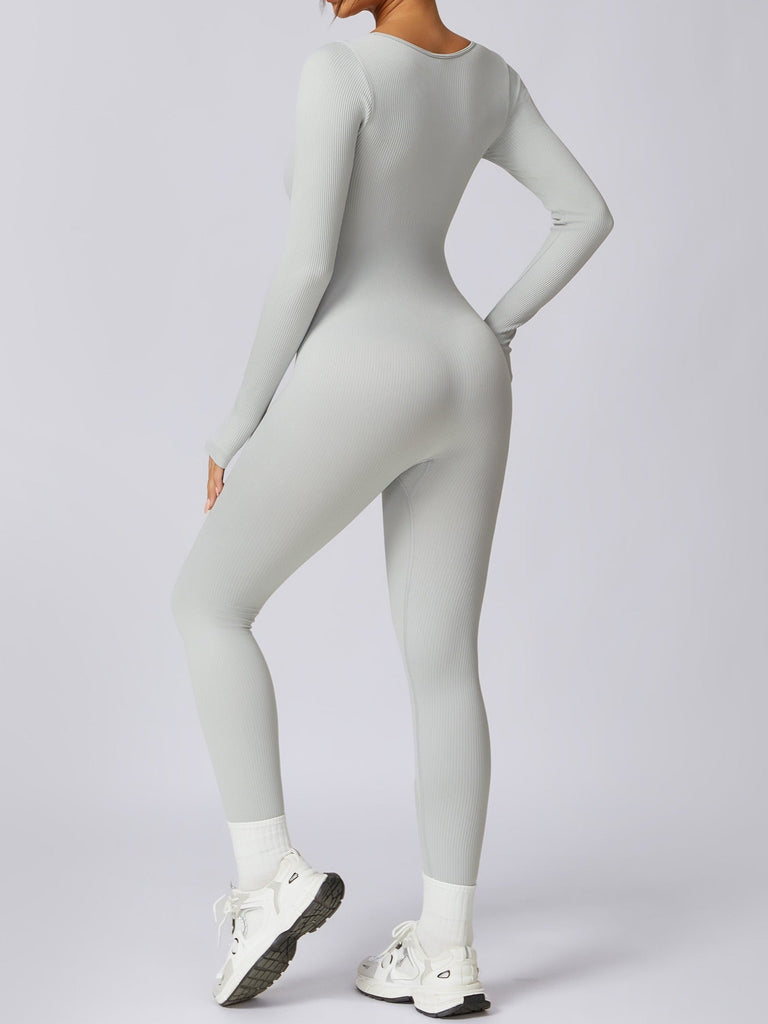 Buttoned Snatched Scoop Jumpsuit